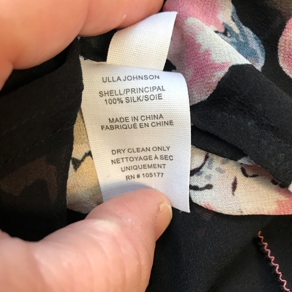 Ulla Johnson Saadi Floral print silk georgette blouse size 2 - Picture 9 of 10